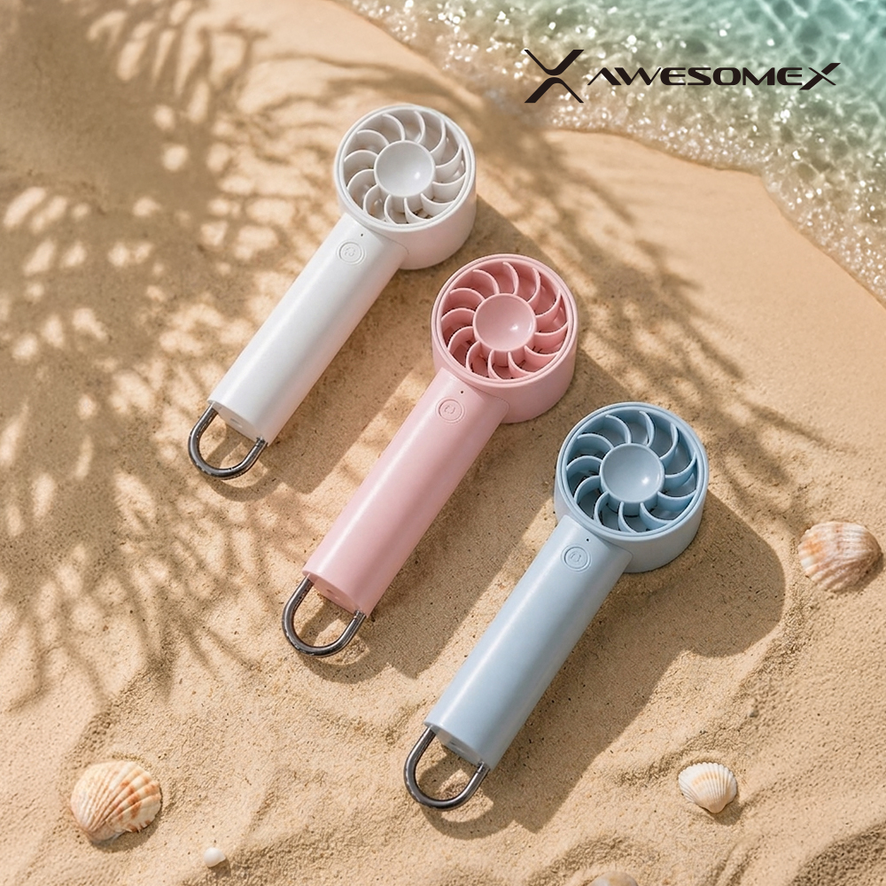 어썸엑스 
3단 휴대용/탁상용 저소음 초경량 미니 고리형 선풍기 2000mAh
