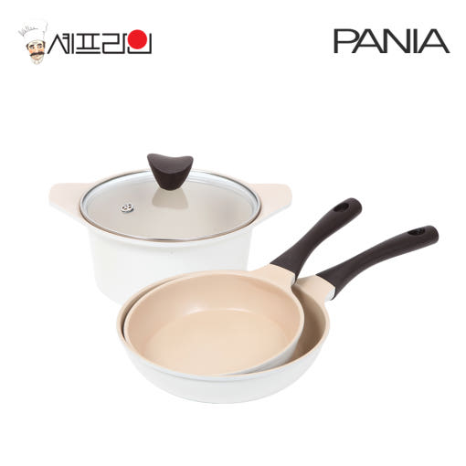 셰프라인 페니아(pania) 인덕션 IH 크림후라이팬,냄비 3종세트(24+28+20양)