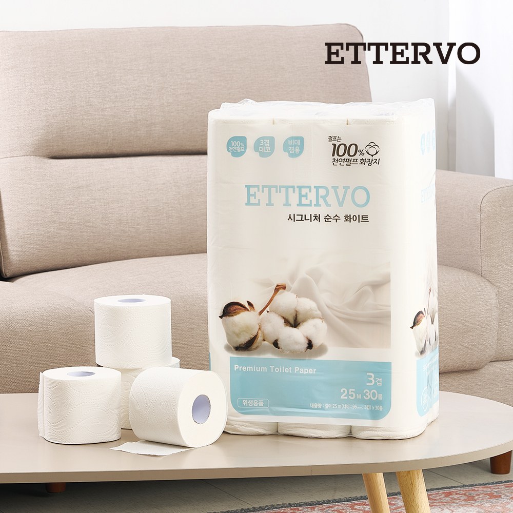 ETTERVO 에떼르보 프리미엄 순수화이트 화장지