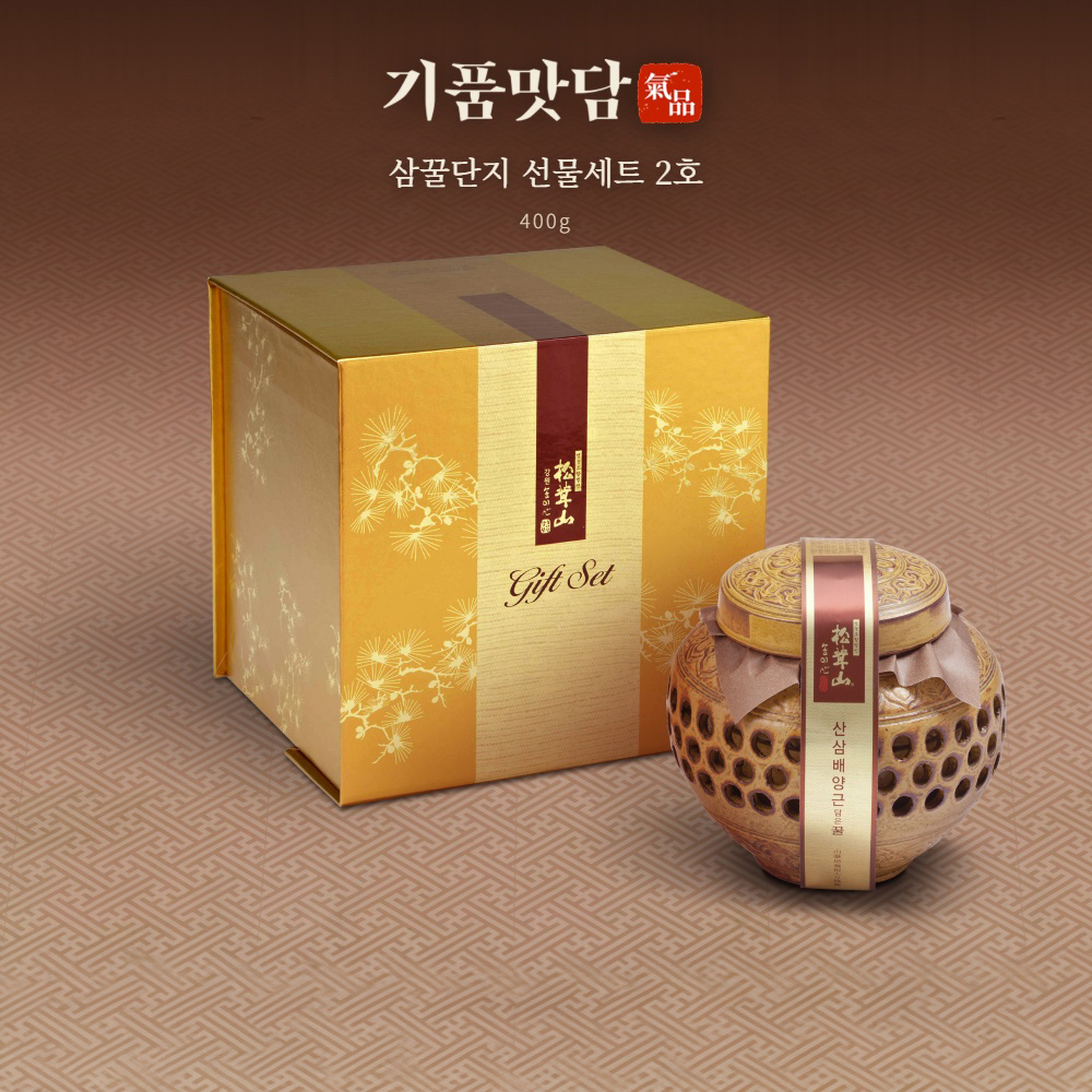 [명절기간 한정][기품맛담] 산양삼 꿀단지 선물세트 2호 400g