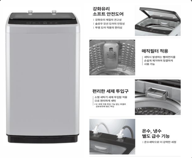 PLUX 7.5KG 통돌이 세탁기 PLX-WM075ACGY