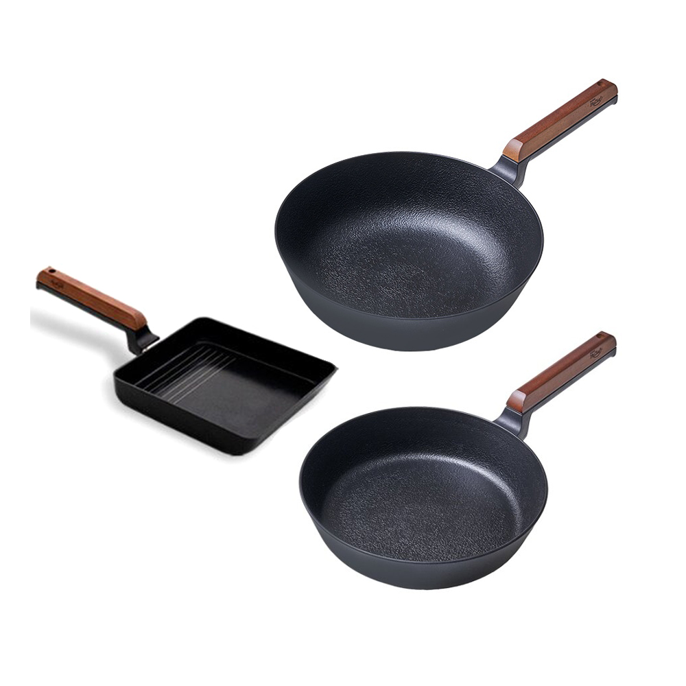 [도루코] 도루코 마이셰프 헤이즐 IH 프라이팬 3종 세트 (계란말이팬 21cm, 프라이팬 ,24cm, 궁중팬 26cm)