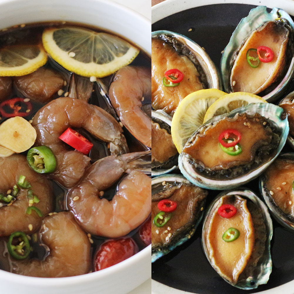 26년전통맛집 밥도둑 수제 깐 새우장/전복장400g